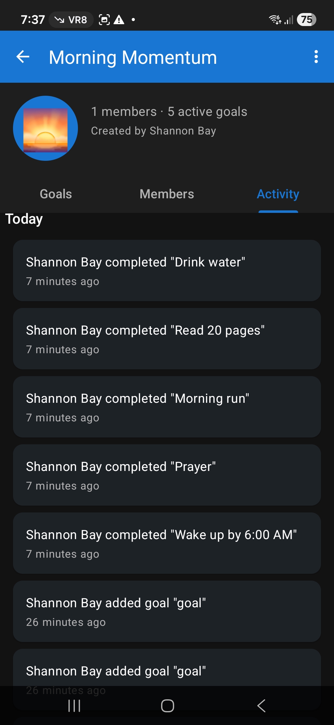 Pursue app activity feed